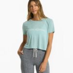 azul empoeirado bom dia camiseta mulheres Vuori 68NJ8J94 roupas