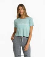 azul empoeirado bom dia camiseta mulheres Vuori 68NJ8J94 roupas