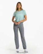 azul empoeirado bom dia camiseta mulheres Vuori 68NJ8J94 roupas - Image 4