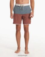 bloco de textura de linho lago avelã calção de cruzeiro homens Vuori 68NJ8J784 roupas - Image 2