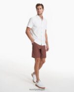 branco botão manga curta manhattan homens Vuori 68NJ8J496 roupas - Image 5