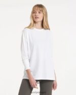 branco camiseta de penas de manga longa mulheres Vuori 68NJ8J123 roupas