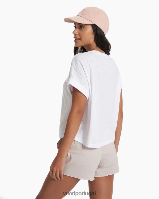 branco camiseta fácil pôr do sol mulheres Vuori 68NJ8J105 roupas - Image 2