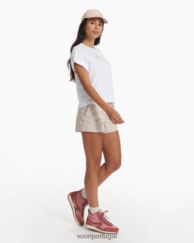 branco camiseta fácil pôr do sol mulheres Vuori 68NJ8J105 roupas - Image 4
