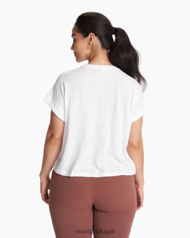 branco camiseta fácil pôr do sol mulheres Vuori 68NJ8J105 roupas - Image 6