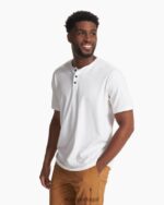 branco manga curta sempre henley homens Vuori 68NJ8J527 roupas - Image 2