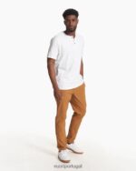 branco manga curta sempre henley homens Vuori 68NJ8J527 roupas - Image 6