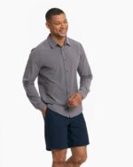 carvão vintage botão ponte de manga comprida para baixo homens Vuori 68NJ8J537 roupas - Image 3