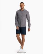 carvão vintage botão ponte de manga comprida para baixo homens Vuori 68NJ8J537 roupas - Image 5