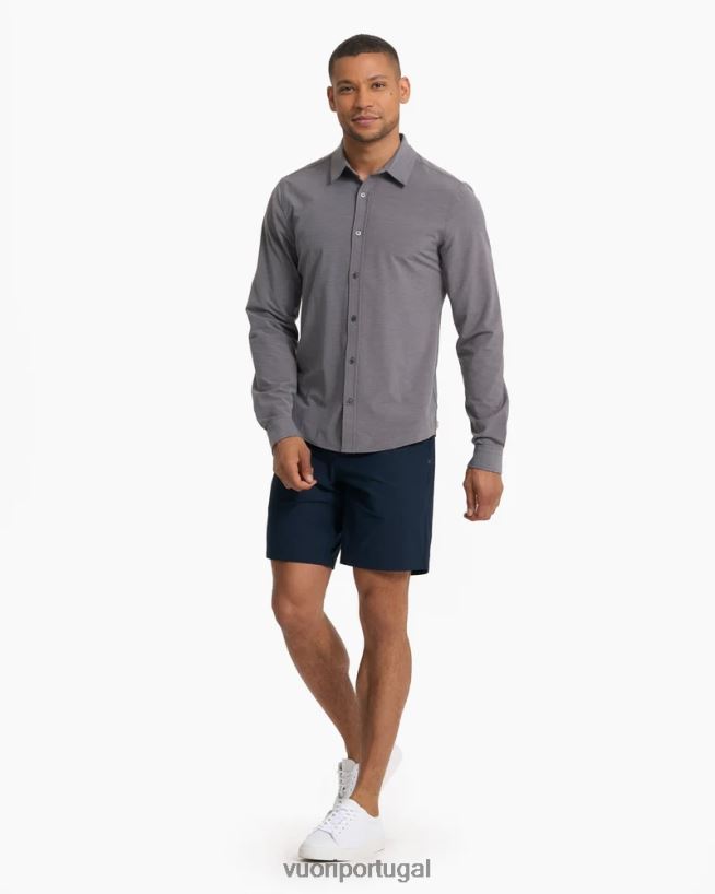 carvão vintage botão ponte de manga comprida para baixo homens Vuori 68NJ8J537 roupas - Image 5