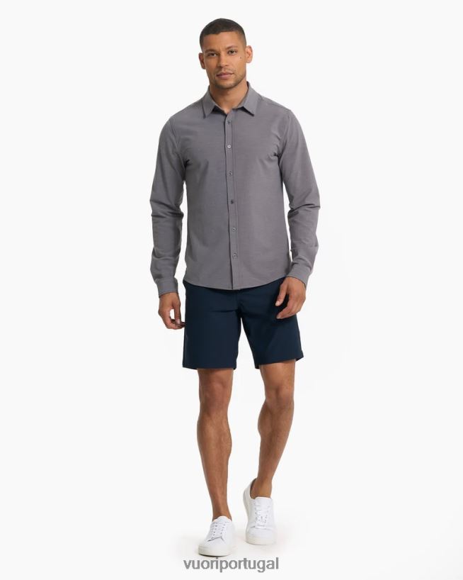 carvão vintage botão ponte de manga comprida para baixo homens Vuori 68NJ8J537 roupas - Image 6