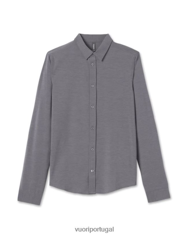 carvão vintage botão ponte de manga comprida para baixo homens Vuori 68NJ8J537 roupas - Image 1