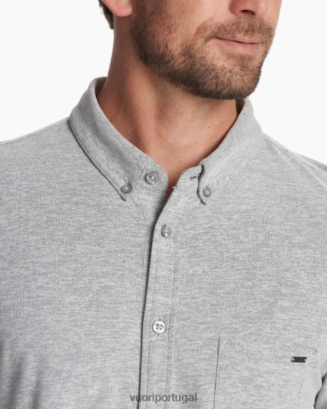 cinza claro botão ás de manga comprida homens Vuori 68NJ8J535 roupas - Image 3