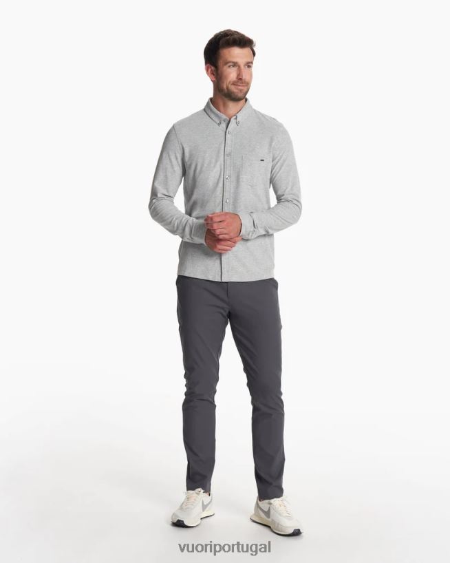 cinza claro botão ás de manga comprida homens Vuori 68NJ8J535 roupas - Image 5