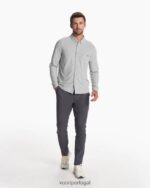 cinza claro botão ás de manga comprida homens Vuori 68NJ8J535 roupas - Image 6