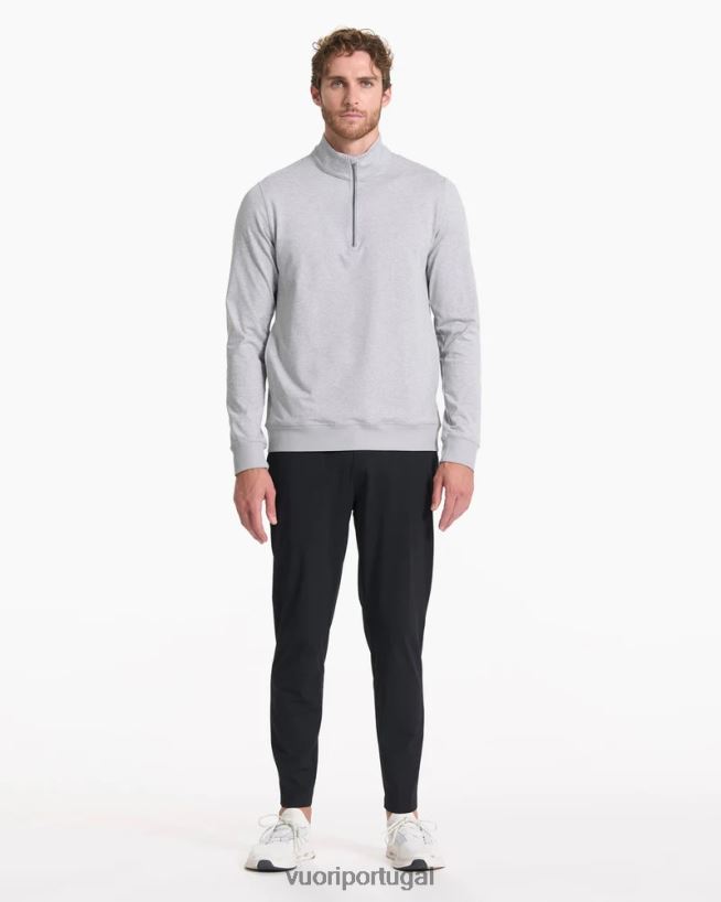 cinza claro claro coronado meio zíper homens Vuori 68NJ8J584 roupas - Image 4