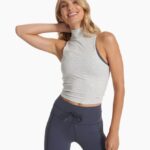 cinza claro claro tanque de pescoço de funil de enseada mulheres Vuori 68NJ8J34 roupas