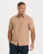 flechas de trigo botão ponte de manga curta para baixo homens Vuori 68NJ8J526 roupas - Image 2