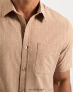 flechas de trigo botão ponte de manga curta para baixo homens Vuori 68NJ8J526 roupas - Image 3