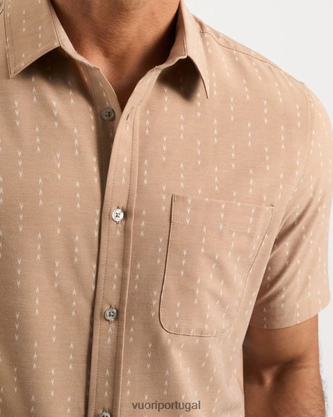 flechas de trigo botão ponte de manga curta para baixo homens Vuori 68NJ8J526 roupas - Image 3