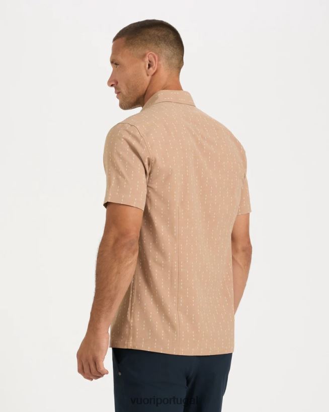 flechas de trigo botão ponte de manga curta para baixo homens Vuori 68NJ8J526 roupas - Image 4