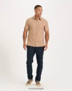flechas de trigo botão ponte de manga curta para baixo homens Vuori 68NJ8J526 roupas - Image 5