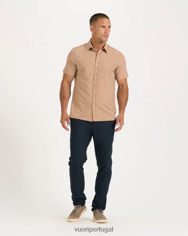 flechas de trigo botão ponte de manga curta para baixo homens Vuori 68NJ8J526 roupas - Image 5