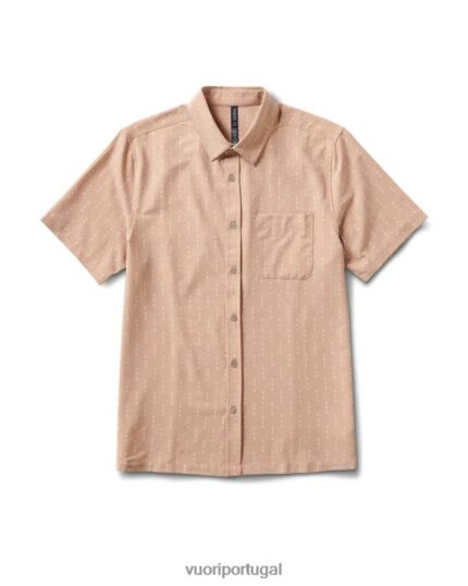 flechas de trigo botão ponte de manga curta para baixo homens Vuori 68NJ8J526 roupas
