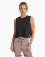lavado de preto tanque de colheita de penas mulheres Vuori 68NJ8J32 roupas