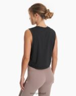 lavado de preto tanque de colheita de penas mulheres Vuori 68NJ8J32 roupas - Image 4