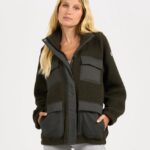 orégano escuro jaqueta sherpa utilitária mulheres Vuori 68NJ8J162 roupas