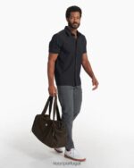 preto botão manga curta manhattan homens Vuori 68NJ8J497 roupas - Image 6