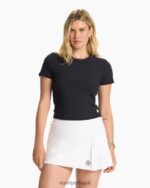 preto camiseta ajustada mudra mulheres Vuori 68NJ8J85 roupas