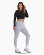 preto camiseta lux crop manga longa mulheres Vuori 68NJ8J127 roupas - Image 5