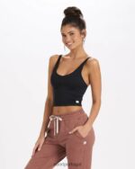 preto colheita de desempenho halo mulheres Vuori 68NJ8J42 roupas