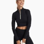 preto Costela lux meio zíper mulheres Vuori 68NJ8J121 roupas