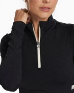 preto Costela lux meio zíper mulheres Vuori 68NJ8J121 roupas - Image 3
