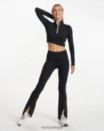 preto Costela lux meio zíper mulheres Vuori 68NJ8J121 roupas - Image 5