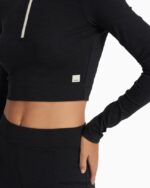 preto Costela lux meio zíper mulheres Vuori 68NJ8J121 roupas - Image 6