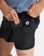 preto curso curto homens Vuori 68NJ8J686 roupas - Image 3