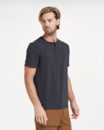 preto henley linear homens Vuori 68NJ8J529 roupas - Image 2