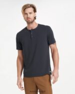 preto henley linear homens Vuori 68NJ8J529 roupas - Image 4