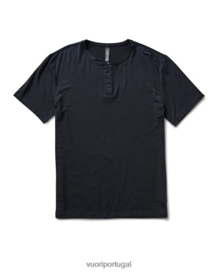 preto henley linear homens Vuori 68NJ8J529 roupas