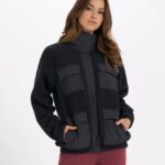 preto jaqueta sherpa utilitária mulheres Vuori 68NJ8J161 roupas