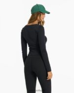 preto manga comprida nascer do sol com gola quadrada mulheres Vuori 68NJ8J120 roupas - Image 4