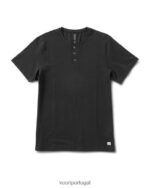 preto manga curta sempre henley homens Vuori 68NJ8J528 roupas