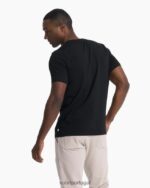 preto manga curta sempre henley homens Vuori 68NJ8J528 roupas - Image 3