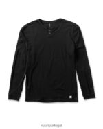 preto manga longa sempre henley homens Vuori 68NJ8J545 roupas