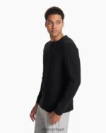 preto manga longa sempre henley homens Vuori 68NJ8J545 roupas - Image 4