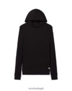 preto moletom com capuz waffle homens Vuori 68NJ8J631 roupas